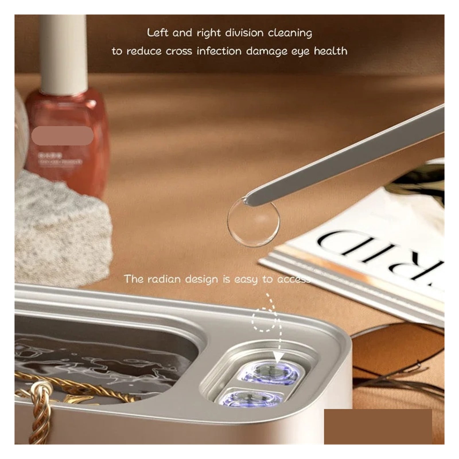 Upgrate Ultrasonic Cleaner Contact Lens Cleaning Bin Glasses Cleaning Machine 48Kh Jewelry Cleaner High Frequency New