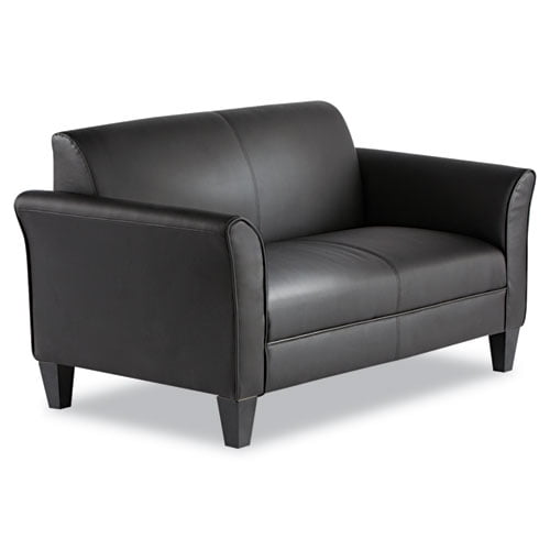 Alera Reception Lounge Furniture, Loveseat, 55.5w x 31.5d x 32h, Black -ALERL22LS10B