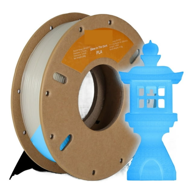 200G Luminous PLA Filament, 1.75mm Glow In The Dark Plastic PLA 1.75mm 3D Printing Materials ,Easy to Use