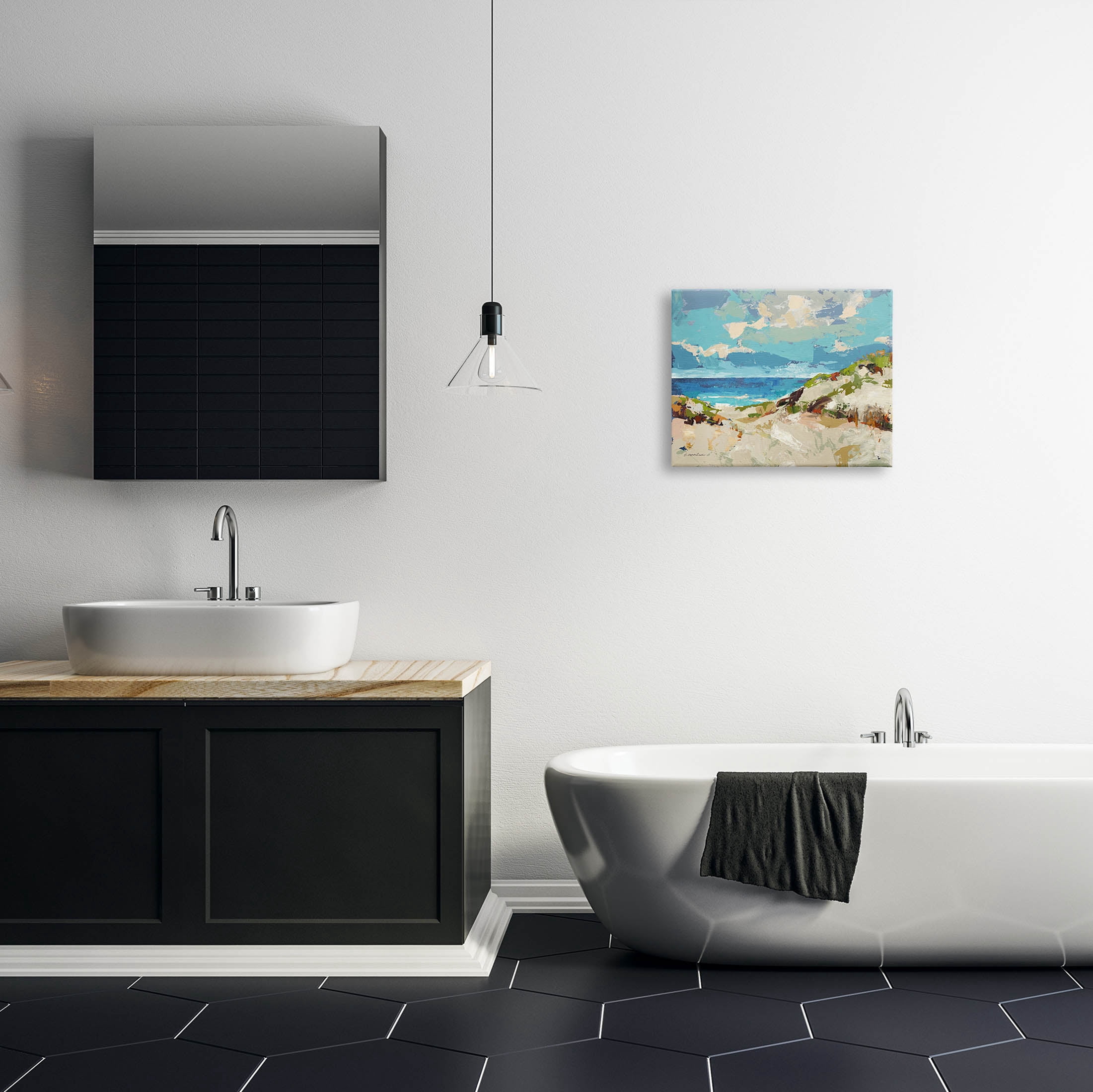 Stupell Industries Modern Beach Landscape Painting Gallery Wrapped Canvas Print Wall Art, Design by Trevor Copenhaver