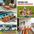 thumbnail image 3 of Orange Blue Wooden Outdoor Rug for Patio/Deck/Porch, Non-Slip Large Area Rug 4 x 6 Ft, Farmhouse Striped Modern Art Indoor Outdoor Rugs Washable Area Rugs, Reversible Camping Rug Carpet Runner, 3 of 8