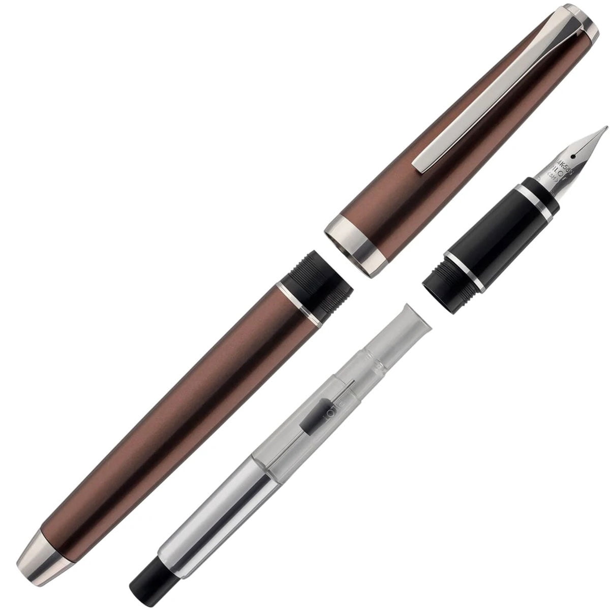 Pilot Metal Falcon Brown Fountain Pen - Medium