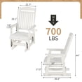 thumbnail image 2 of Innovaze HIPS Patio Glider for One Person with Cup Holders,All-Weather Resistant, Heavy Duty700 LBS ,White, 2 of 8