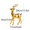 thumbnail image 2 of Gold Resin Christmas Reindeer Figurines Standing Deer Holiday Decoration Gold Reindeer Statues Deer Wine Cabinet Ornaments Metal Deer Tabletop Decor Ideal for Mantel Living Room Bedroom(Gold), 2 of 4
