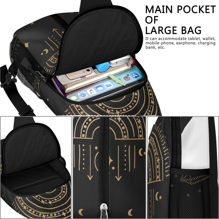 Women\'s Goth Sling Backpack Crossbody Shoulder Bag Travel Hiking Daypack Gift Amazon.com: BCQJNB Skull Black Gothic Sling Backpack  main image 4