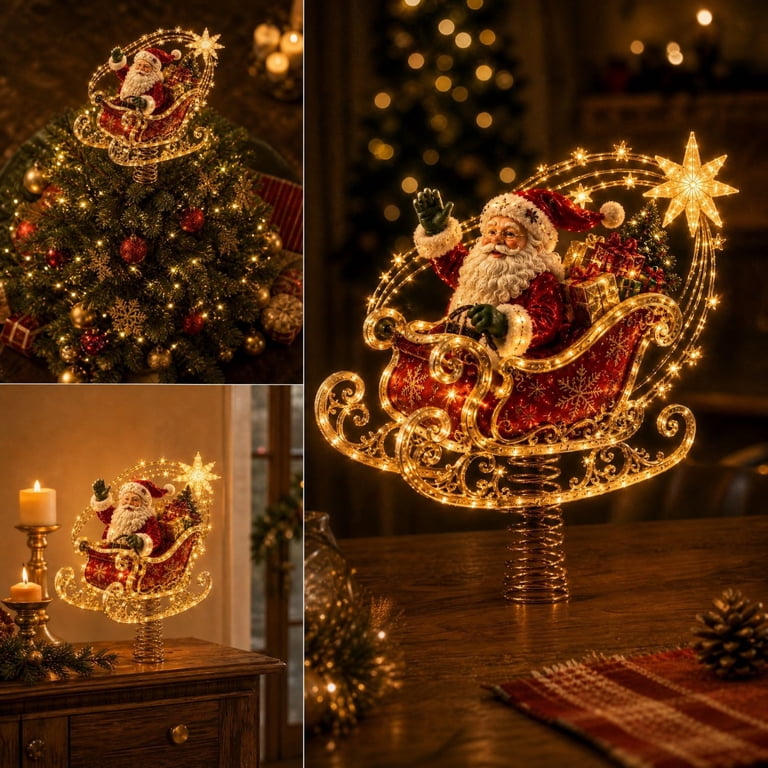 2D Christmas Tree Topper Collection,Indoor Home Topper Decor,Santa ...