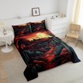 thumbnail image 3 of Vintage Western Queen Comforter Set,West Retro Cowboy Bedding Set Adults Bedroom Decor,Cactus Desert Sunset Quilt Bed Set Rustic Exotic Style Down Comforter 3Pcs, 3 of 6