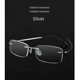 thumbnail image 2 of Gafas de lectura sin marco de aleación de negocios de moda anti-luz azul ultraligeras ultraelásticas con bisagras con espejo de luz antigua HD para hombres y mujeres, 2 of 5