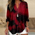thumbnail image 2 of MEICHEN Womens Cotton Linen Tops for Women Spring Summer V Neck Roll Up LongSleeve T Shirts Plain Graphic Tees, 2 of 4