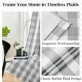 thumbnail image 4 of Short Grey White Buffalo Plaid Blackout Curtains 63 Inches Length,Thermal Insulated Drapes,Farmhouse Window Treatment for Bedroom Living Room,Rod Pocket Back Tabs,40" Wx63 Lx2, 4 of 6