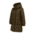 thumbnail image 4 of Breezora Women's Casual Longline Padded Coat Mid Waist Thick Thermal Cotton Blend European Style Winter Jacket M Size Coffee, 4 of 9