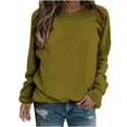 thumbnail image 1 of Chandails Décontractés à Col Rond pour Femmes Manches Longues Coupe Ample Doux Hauts à Enfiler Tenues de Mode Automne, 1 of 5