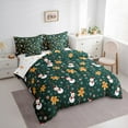 thumbnail image 3 of Homewish Kawaii Gingerbread Man 7-Piece Bedding Comforter Set,Cute Christmas Snowman King Bedding Sets,Green Brown White Bed Sheets For Girls Kids,Breathable Home Decor Reversible, 3 of 8