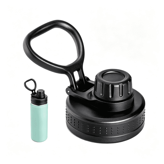 NORIZF Spout Lid Replacement for Hydrapeak Wide Mouth Water Bottle 26 32 40 50 Oz,Lids with Flexible Handle for Hydrapeak 14-67Oz,Leakproof Cap,Bpa-Free,Fit Travel,Gym and Daily Use