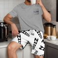thumbnail image 2 of 2 Pcs Ensembles de Pyjamas pour Hommes Ultra Doux Texturés Tenues Athlétiques Extensibles Col Rond Chemises à Manches Courtes Extensibles Séchage Rapide Vêtements de Détente Shorts Ensembles d'Été Hommes 2 Pcs Chemise de Nuit, 2 of 6