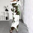 thumbnail image 3 of ZEHJUHAN Women's Elegant One-Shoulder Long Sleeve Bodycon Dress with Floral Print Formal Holiday Bodycon Midi Dress Green，M, 3 of 4