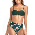 thumbnail image 4 of Traje de baño de mujer estampado de 2 piezas de bikini cómodo de cintura alta de color sólido estilo playa OAVQHLG3B Store  lin121212, 4 of 4