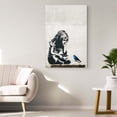 thumbnail image 5 of Banksy Canvas Wall Art Girl With Blue Bird Street Graffiti Large Canvas Prints for Living Room Bedroom Home Decorations Modern Stretched Framed Artwork 16x12 inch / 40x30 cm, 5 of 6