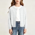 thumbnail image 5 of Besolor Toddler Girls Boy Clothes Cardigan Crewneck Button down Long Sleeve Shirts Hollow out Casual Knitted Jacket Tops(1-2 Years,White), 5 of 7