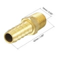 thumbnail image 4 of Uxcell 3/8 inch x NPT 1/4 Male Thread Brass Hose Barb Fitting Straight Pipe Connector, 4 of 6