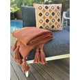 thumbnail image 2 of Drew DeRose Design knitted terracotta throw with tassels, 2 of 4
