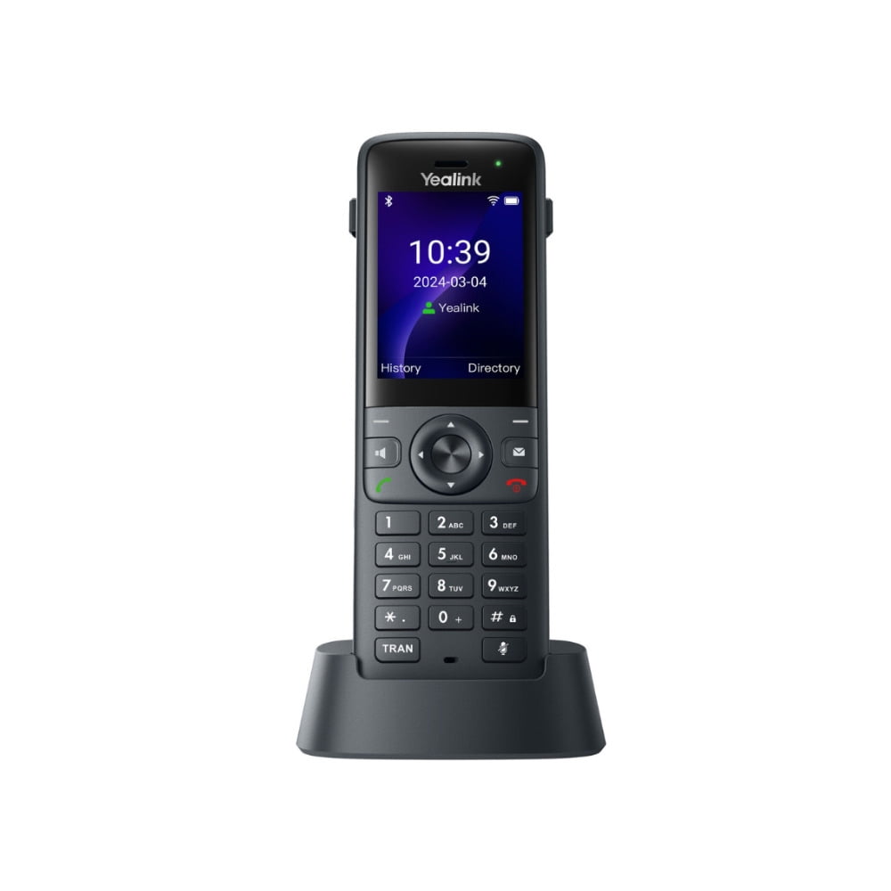 Yealink AX83H Cordless Business Wi-Fi IP Phone Handset with Bluetooth, 5-Way Conferencing, Wall and Stand Mountable