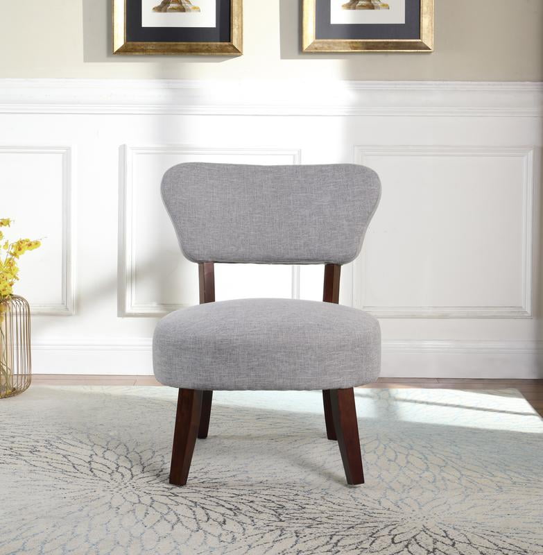 Round Seat Accent Chair, Gray