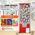 thumbnail image 5 of KFFKFF Candy Dispenser for Children, Stands at 25" Tall, Residential Use Toy Vendor, PS Spherical Toy Distributor, Accommodates 230 Capsule Playthings, Rectangular Chewing Gum Dispenser, Ruby Hue, 5 of 9