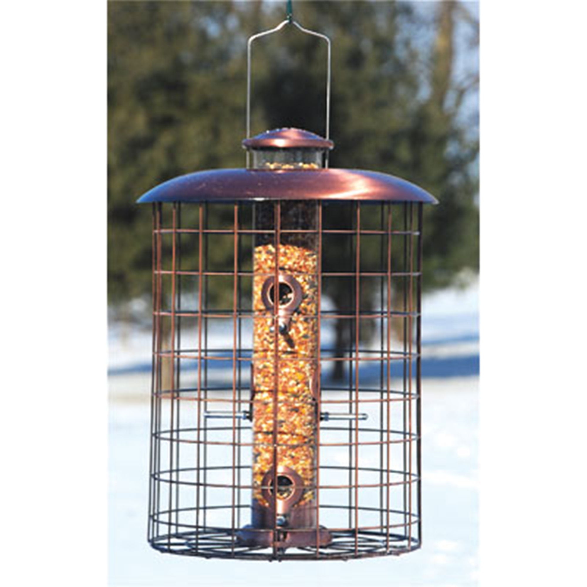 Woodlink Coppertop Caged 6 Port Hanging Bird Feeder w/ Squirrel-Proof Grid