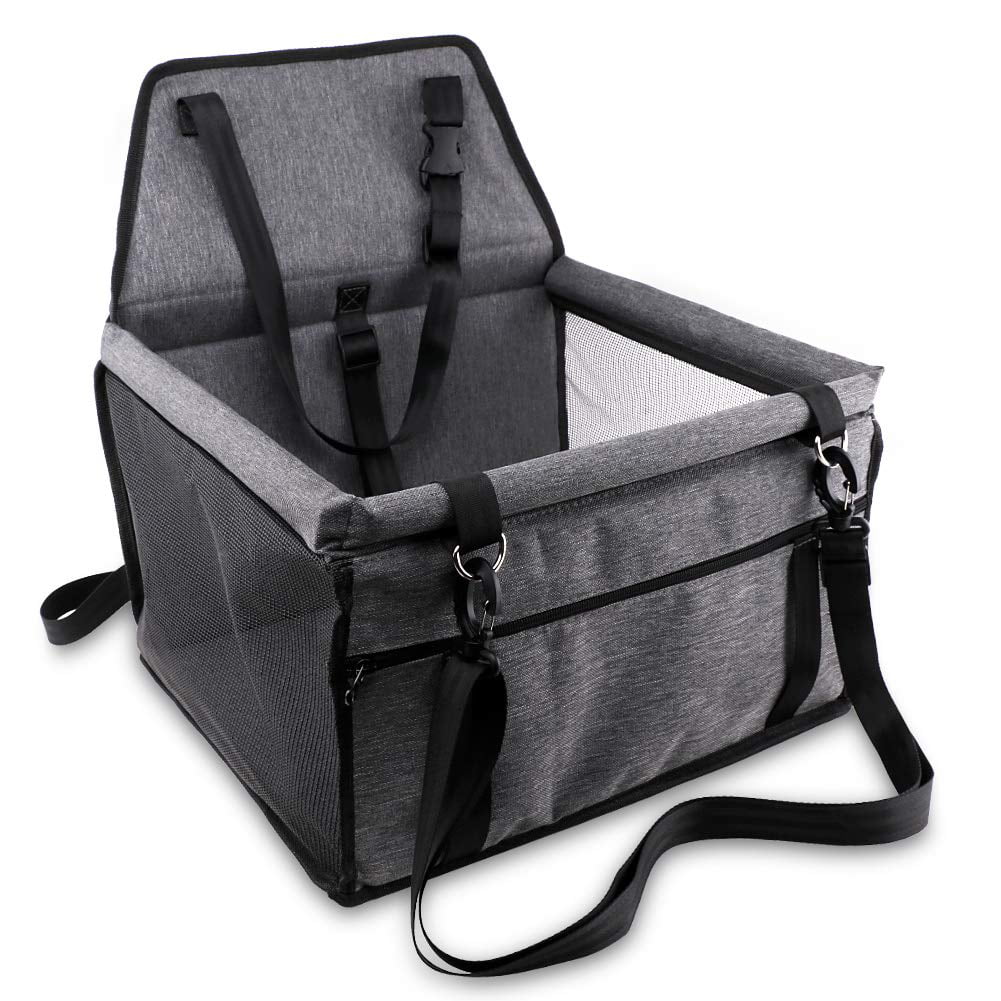 Breathable Waterproof Dog Cat Booster Seat Cover Protector Pet Travel Carrier Bag with Safety Leash for Small Dogs Cats Puppies Travelling Zellar Pet Car Booster Seat for Small Dogs Cats 
