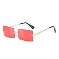 thumbnail image 1 of Glasses Riding Sunglasses Rimless Rectangle Unisex Eyewear for Outdoor Activities with Lightweight Aluminum Frame and Foldable Design, 1 of 2