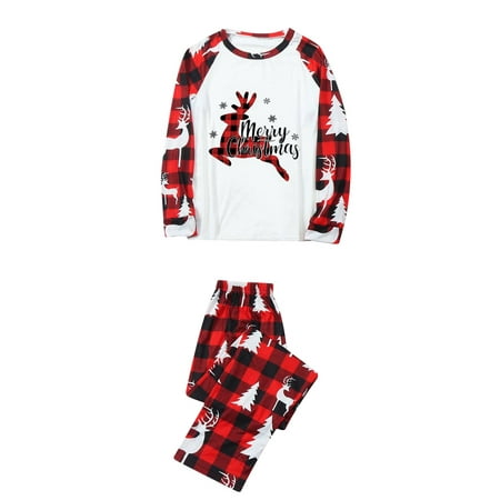 

Holiday Graphic Christmas Women Mommy Printed Top+Pants Xmas Family Matching Pajamas Set White M Y2Y