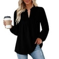 thumbnail image 3 of zbxnLI Tops for Womens V Neck Blouses Flowy Top Dress Work Casual Blouse Ladies Long Sleeve Shirts Trendy Outfits, 3 of 7