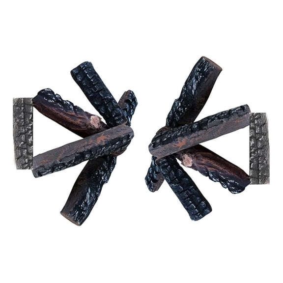 10 Pieces Ceramic Fiber Wood-like Gas Fireplace Logs For All Types of Indoor, Gas Inserts, Ventless & Vent Free, Electric, or Outdoor Fireplaces & . Realistic Clean Burning Accessories
