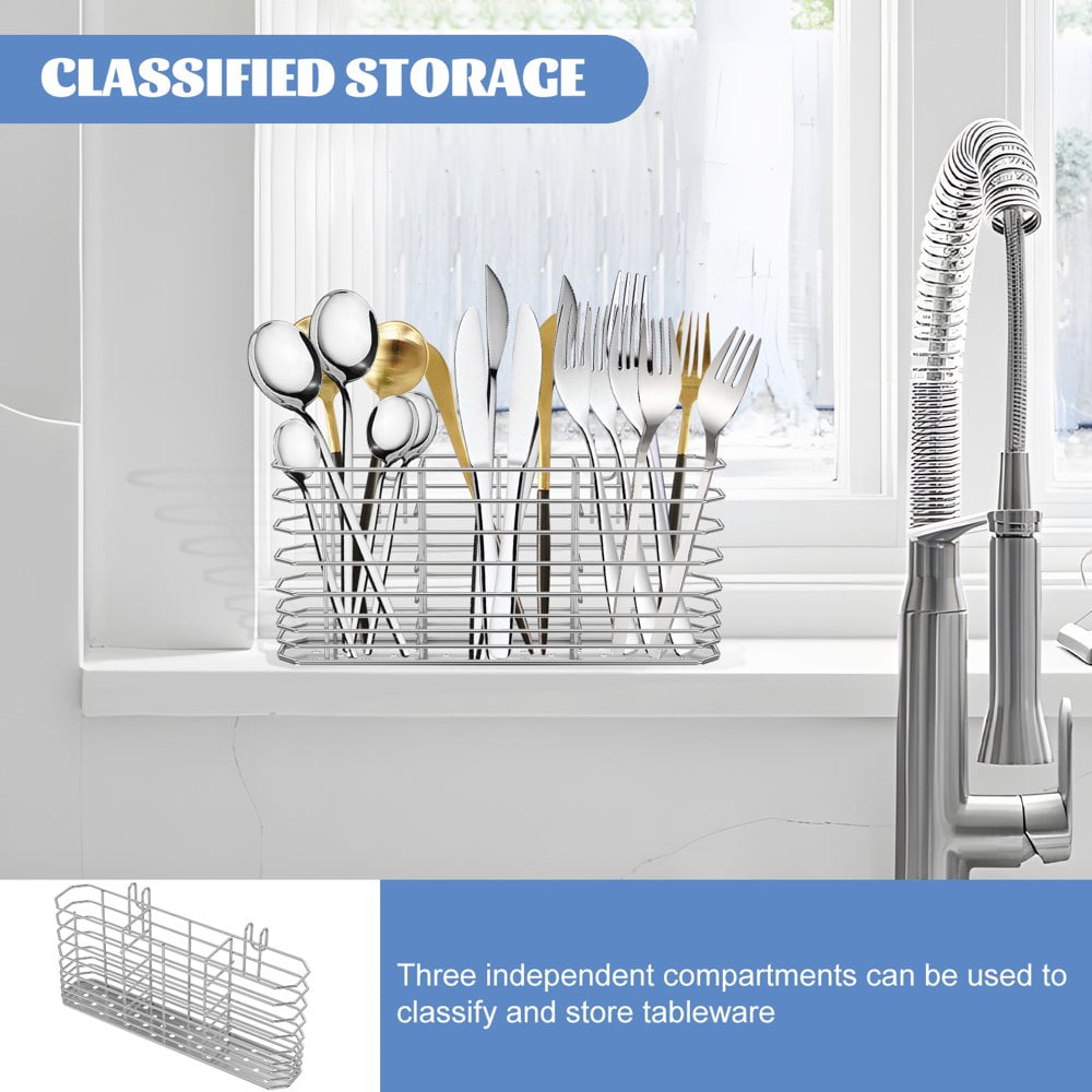 Égouttoir à Couverts En Acier Inoxydable, Panier à Couverts