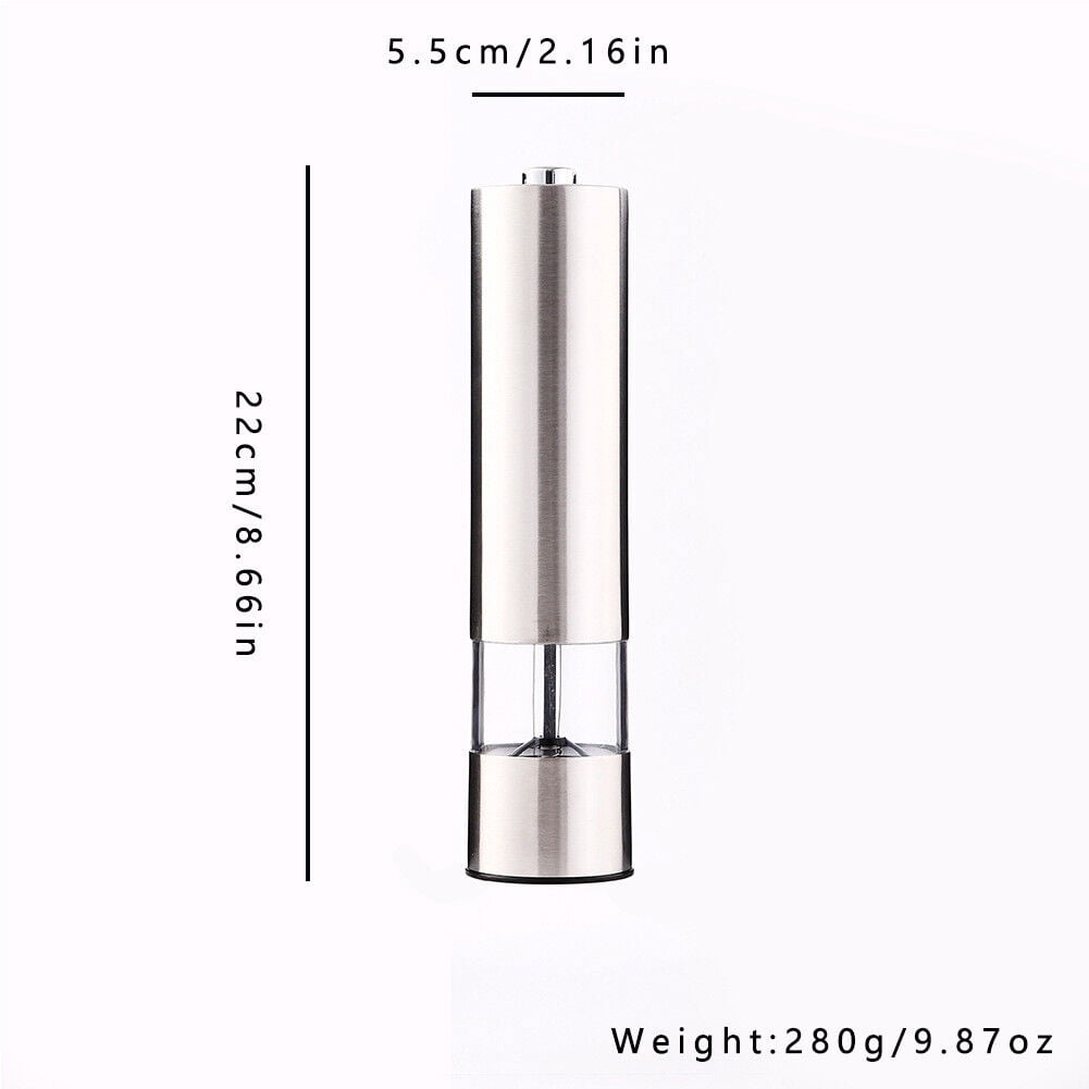 US 1-2 Pack Battery Operated Salt Pepper Grinder Set Mill Adjustable Coarseness