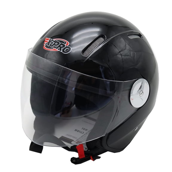 X-Pro Adult DOT Approved Open Face Motorcycle Helmet (K51-Black, S)