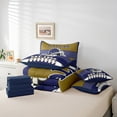 thumbnail image 4 of Erosebridal Soccer Rugby Bed in a Bag Queen size 7 Pieces , Midnight Blue, Super Cozy, Dallas, 4 of 5