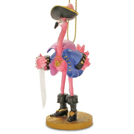 Flamingo Christmas Ornament - Tropical Pirate Girl Pink Flamingo Christmas Ornament
