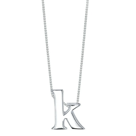 Abalone Sterling Silver Slide Pendant - Sterling Silver Slide Initial Pendant Necklace, 18