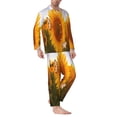 thumbnail image 2 of Fotbe butterflies flying near sunflower in field Pattern Long Sleeve Pajama Set for Men,Sleepwear Set,2-piece Loungewear Set,Soft PJs Comfy Nightwear with Pockets-Large, 2 of 7