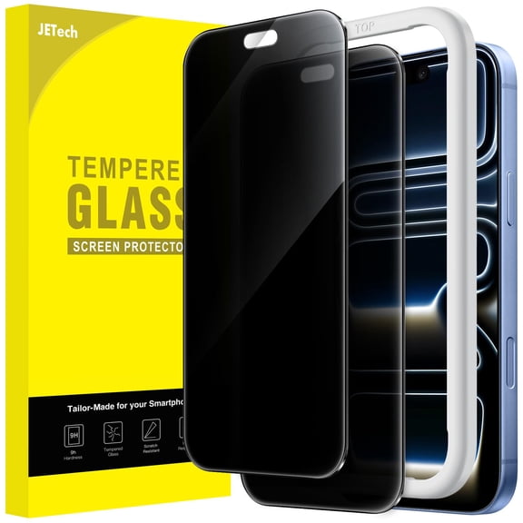 JETech Privacy Screen Protector for iPhone 18 Pro, 2-Pack |Anti-Spy, 9H Tempered Glass
