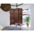 thumbnail image 2 of Modern 3 Panel Savannah Screen Room Divider With Brown Solid Bamboo Strips & Hardwood Frame, 2 of 4