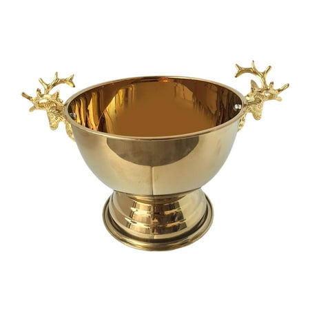 

1 piece Ice Bucket Supplies Pedestal Portable Vintage Creative Double Deer Head Deer Head Handles Champagne Bowl for Club Party - en
