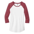 thumbnail image 5 of Mafoose Women Juniors Very Important 3/4-Sleeve Raglan T-Shirt Heathered Red/ White M, 5 of 6