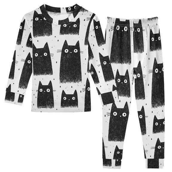 joogoo Cat 2 Piece Long Sleeve Tee and Pants Cotton Pajama Set 5Y