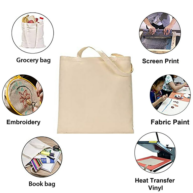 Tripumer 2-Pack Blank Canvas Tote Bags Bulk Shopping Bag for Crafts  Lightweight Medium Reusable Grocery Shopping Cloth Bags Suitable for DIY  Advertising Promotion Gift Activity 