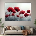 thumbnail image 6 of Mudket Red Flower Flowers in Mist Canvas Wall Art, Floral Botanical Wall Decor, Framed Ready to Hang Artwork for Living Room Bedroom Office - 12"L x 8"W, 6 of 10