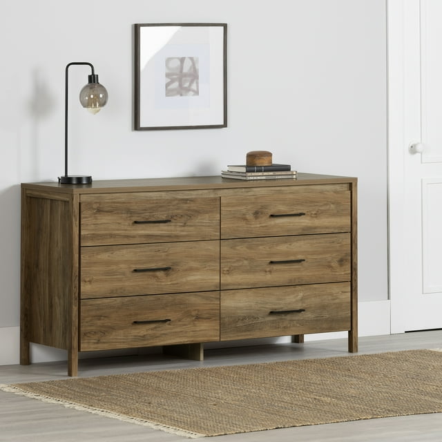 South Shore Gravity 6-Drawer Dresser for Adult, in Natural Mango
