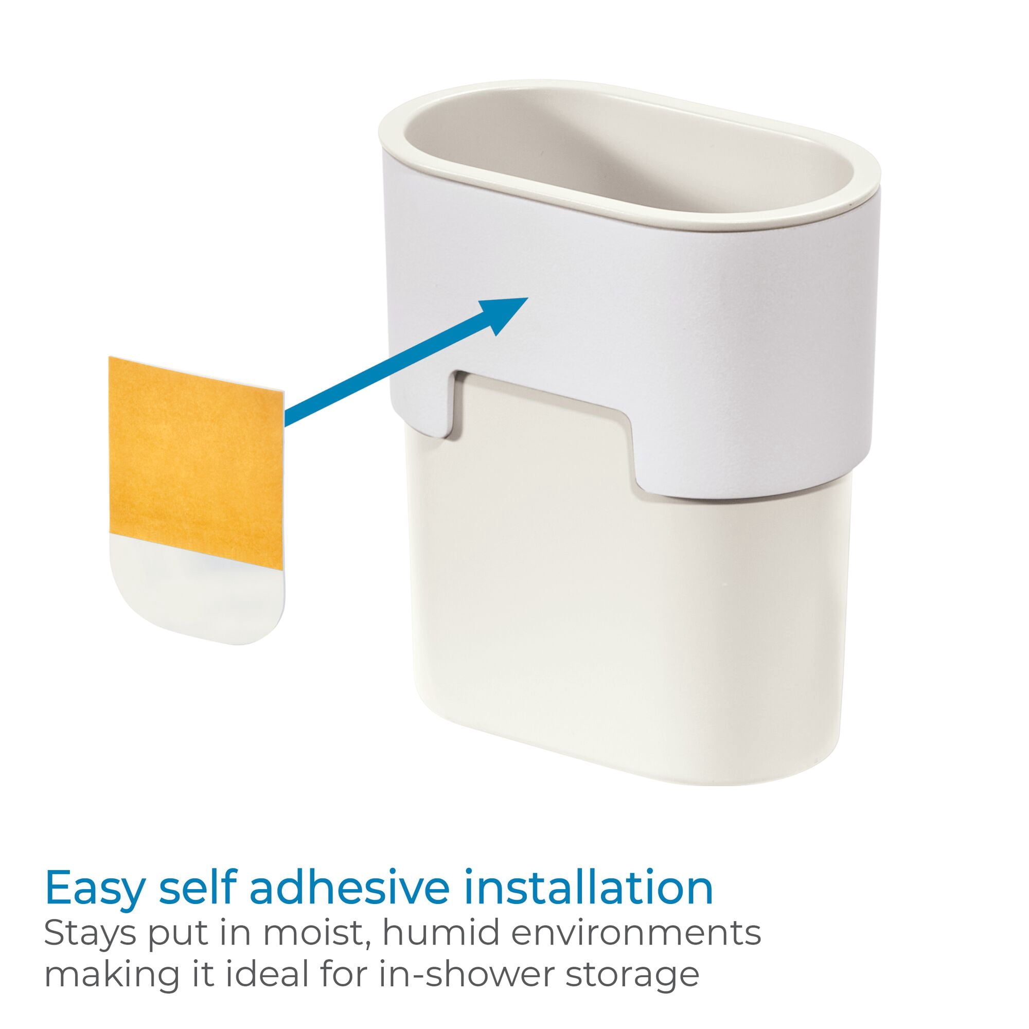 (2 pack) iDesign Self-Adhesive Bathroom Tumbler – Orleans Collection - Coconut/White